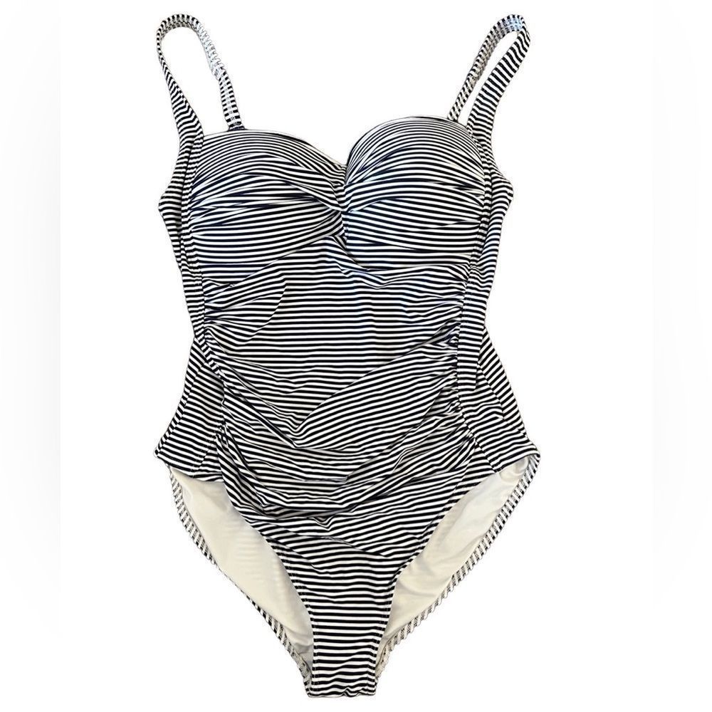 Niptuck Swim Navy Ahoy Twist Front Design Tummy Control One Piece Swimsuit